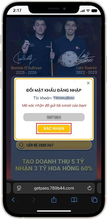 Bước 5: Nhấn "Xác nhận"
